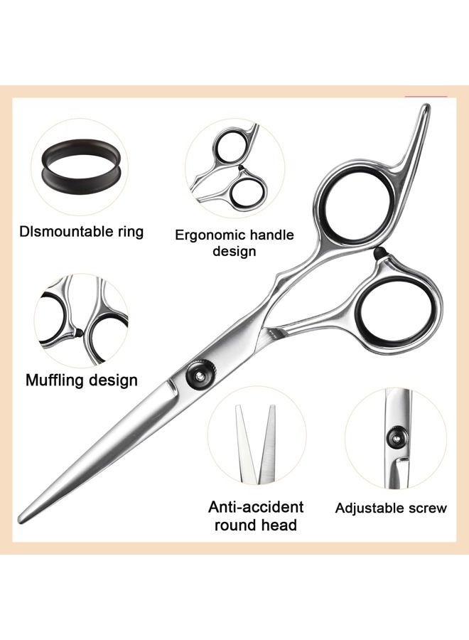 Fcysy Hair Cutting Scissors Thinning Shears Set, Professional 10 Pcs Sharp Barber Hair Cutting Kit Haircut Scissors Hairdressing Shears with Hair Sheers Accessories in Leather Case for Women Men Pet - Image 5