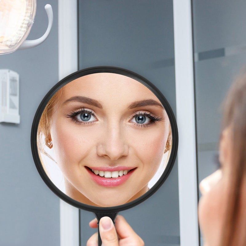 Hand Mirror Makeup Mirror Round Handheld Mirror Rear View Barber Mirror - Image 2