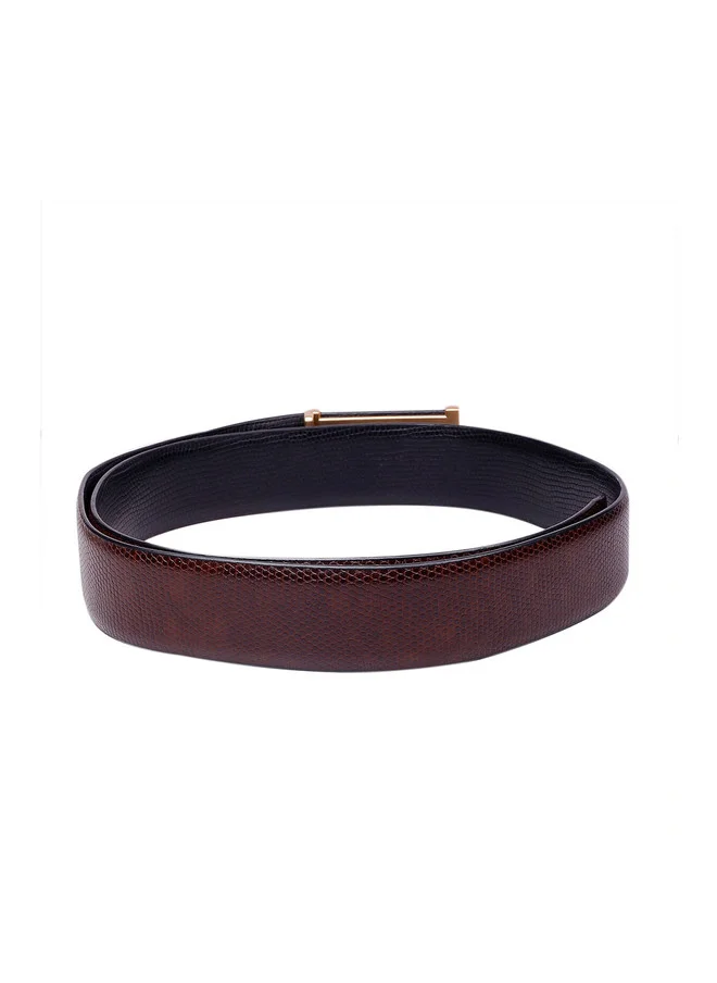 Bacca Bucci  Men's Brown Textured Leather Reversible Belt for Men | Best Price UAE