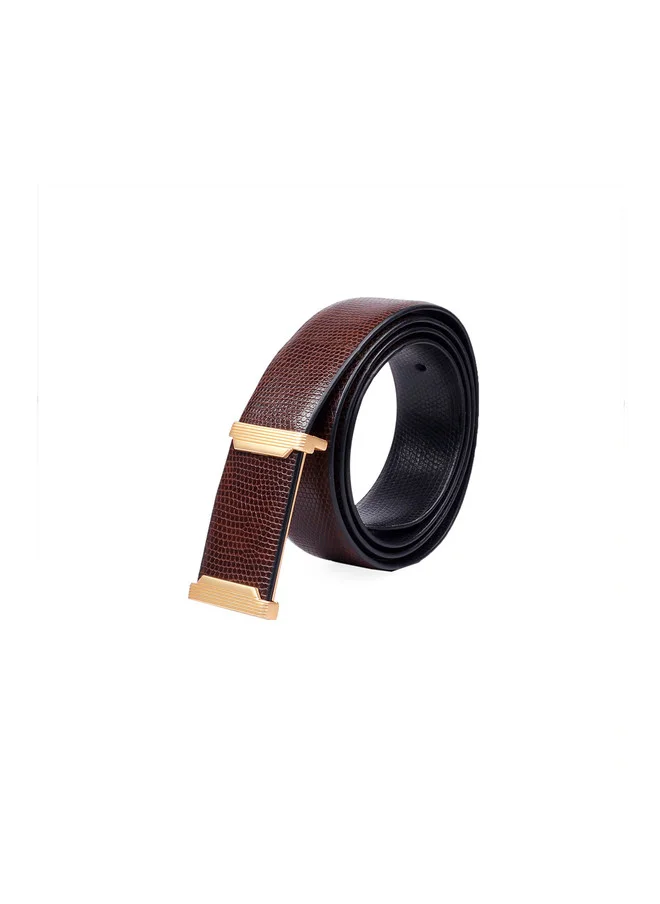 Bacca Bucci  Men's Brown Textured Leather Reversible Belt for Men | Best Price UAE