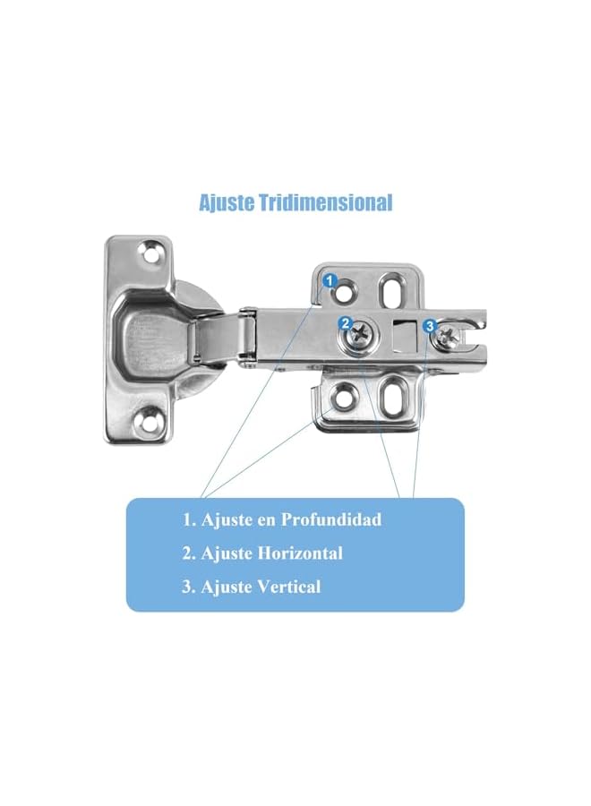PROMASS promass 8 Pcs Door Hinges for Kitchen, Bathroom and Cabinet Furniture Doors, Soft Close, Straight Cup 105°Opening, Full Overlay Cabinet Hinges, Removable and Adjustable with Screws  - Image 5