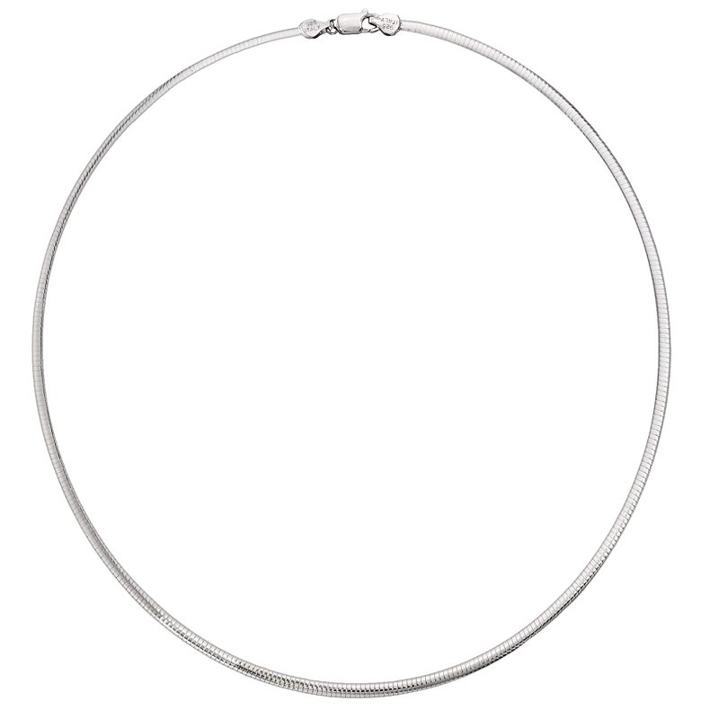 Savlano 925 Sterling Silver 3MM Italian Solid Flat Omega Chain Necklace for Women - Made in Italy Comes With a Gift Box (16) - Image 1