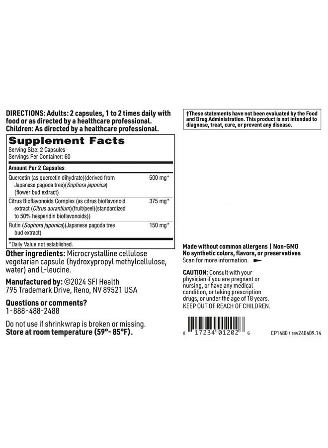 Klaire Labs Klaire Labs Bioflavonoid Complex - Immune, Cardiovascular & Antioxidant Support Supplement with Citrus Bioflavonoids, Quercetin & Rutin (120 Capsules) - Image 5