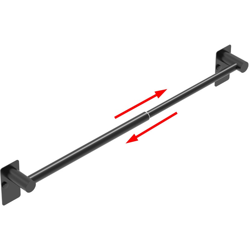 MIROAMZ MIROAMZ Towel Bar  14inch to 25inch Adjustable Towel Holder Rod  Self Adhesive Wall Mounted Hand or Body Towel Rack for Bathroom Kitchen  304 Stainless Steel Organizer Single Bar Matte Black - Image 1