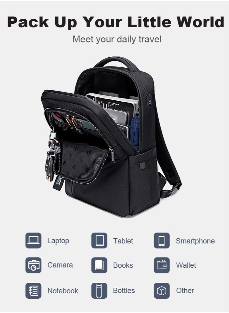 ARCTIC HUNTER - School Laptop Backpack Water Resistant College High School Bag, Lightweight Durable Travel Rucksack Casual Daypack Laptop Backpacks for Men, Black - Image 1