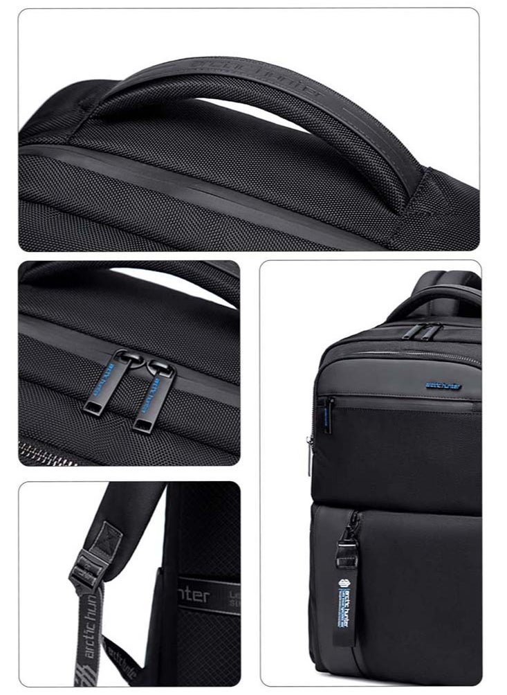 ARCTIC HUNTER - School Laptop Backpack Water Resistant College High School Bag, Lightweight Durable Travel Rucksack Casual Daypack Laptop Backpacks for Men, Black - Image 1