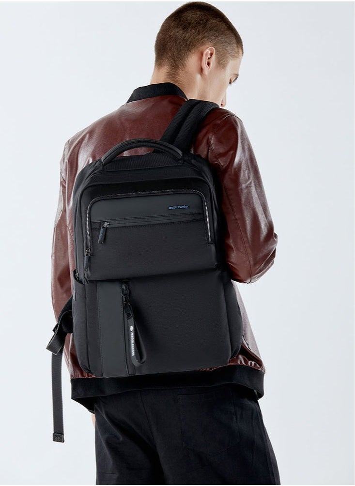 ARCTIC HUNTER - School Laptop Backpack Water Resistant College High School Bag, Lightweight Durable Travel Rucksack Casual Daypack Laptop Backpacks for Men, Black - Image 1