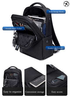 ARCTIC HUNTER School Laptop Backpack Water Resistant College High School Bag, Lightweight Durable Travel Rucksack Casual Daypack Laptop Backpacks for Men, Black  - Image 5