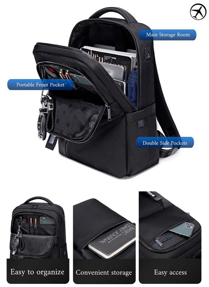 ARCTIC HUNTER - School Laptop Backpack Water Resistant College High School Bag, Lightweight Durable Travel Rucksack Casual Daypack Laptop Backpacks for Men, Black - Image 1