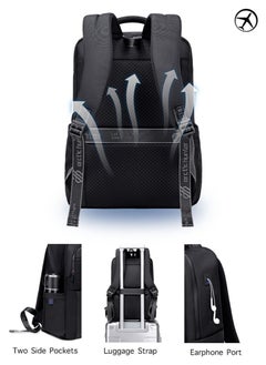 ARCTIC HUNTER School Laptop Backpack Water Resistant College High School Bag, Lightweight Durable Travel Rucksack Casual Daypack Laptop Backpacks for Men, Black  - Image 4