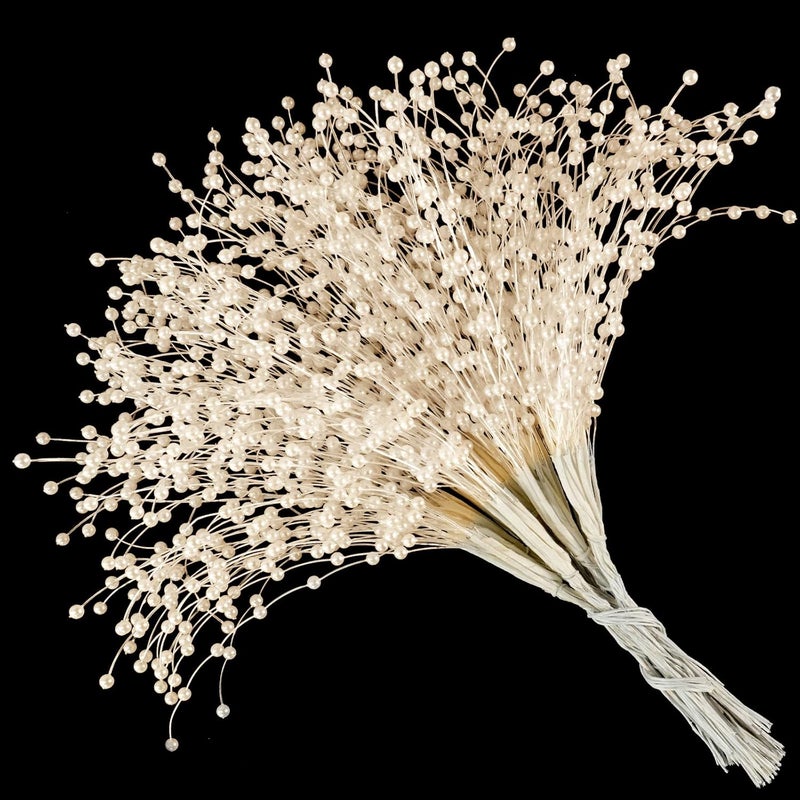 CHENXIN 50pcs Beaded Stick Bride Wedding Pearl Bouquet Party Decoration (Ivory) - Image 1