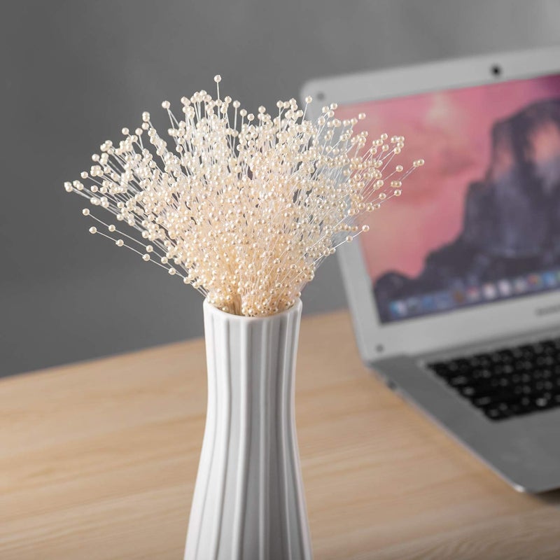 CHENXIN 50pcs Beaded Stick Bride Wedding Pearl Bouquet Party Decoration (Ivory) - Image 2