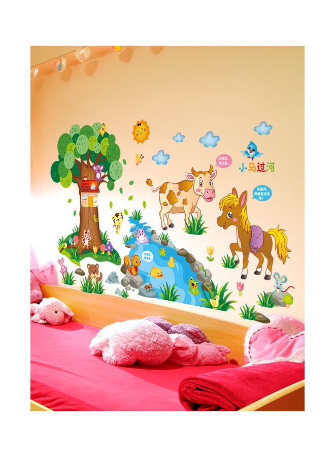 NIBEMINENT Qiangtie Decorative Cartoon Animal Pattern Wall Sticker Multicolour 60x90cm - Image 1