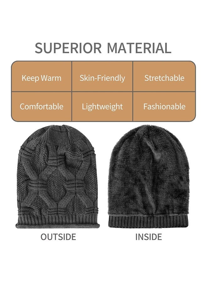 2 Pack Womens Slouchy Beanie Winter Knit Soft Hat for Women and Men  - Image 3