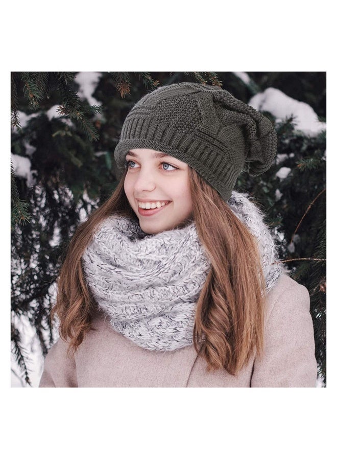 2 Pack Womens Slouchy Beanie Winter Knit Soft Hat for Women and Men  - Image 4