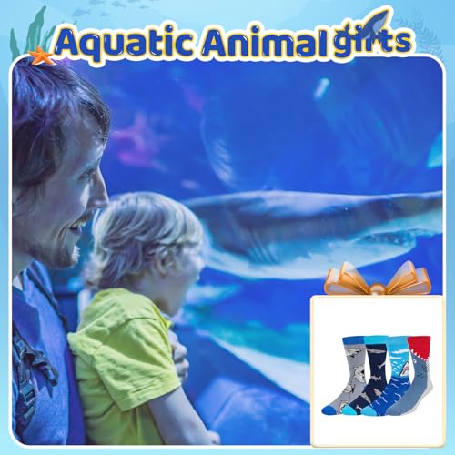 Happy Pop HAPPYPOP Crazy Shark Socks for Boys - Ocean Animal Lover Gifts, Fun Socks for Kids 7-9 Years - Image 5