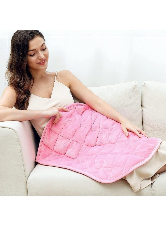 SKT Shiketro Super Soft Crystal Velvet Weighted Blanket, Short-pile Shawl Blanket, Weighted Knee Blanket(Pink) - Image 4