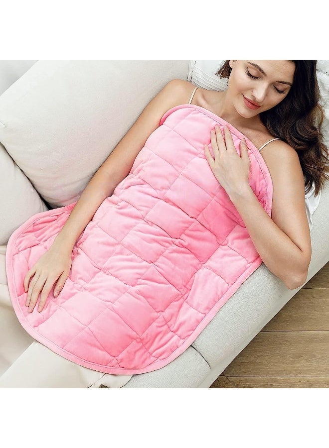 SKT Shiketro Super Soft Crystal Velvet Weighted Blanket, Short-pile Shawl Blanket, Weighted Knee Blanket(Pink) - Image 1