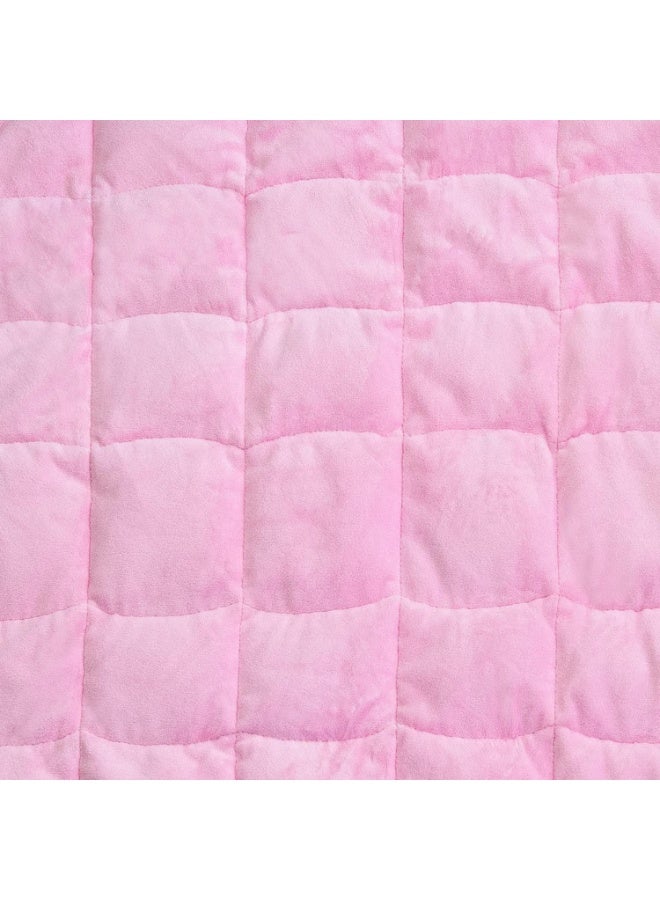 SKT Shiketro Super Soft Crystal Velvet Weighted Blanket, Short-pile Shawl Blanket, Weighted Knee Blanket(Pink) - Image 3