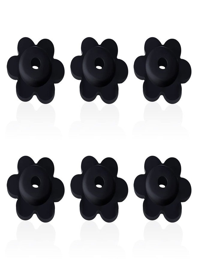 NQ Garden Flag Rubber Stopper - Holder for Indoor and Outdoor Yard Garden Flag Pole Stand - Set of 6 Pieces - Black - Image 1