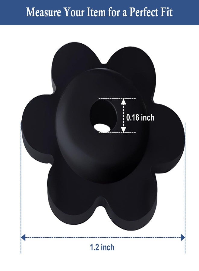 NQ Garden Flag Rubber Stopper - Holder for Indoor and Outdoor Yard Garden Flag Pole Stand - Set of 6 Pieces - Black - Image 4