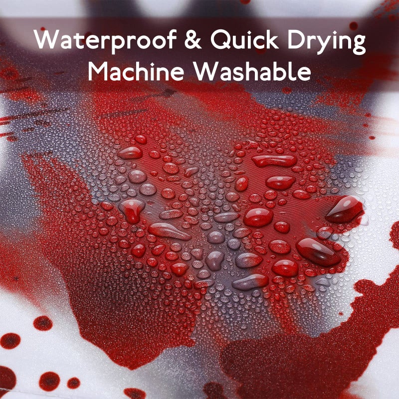 Cindeer Halloween Shower Curtain for Bathroom with Hook Scary Bloody Hands  71 x 71 Inch Help Me Ghost Hand Shower Curtain Waterproof Polyester Bath Curtain Halloween Themed Decorative Prop - Image 5