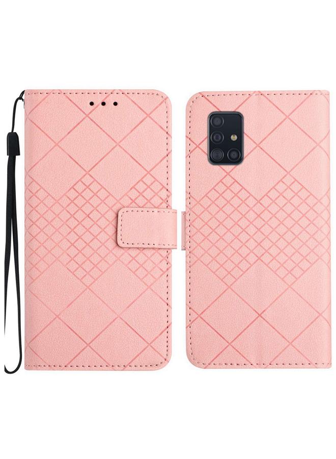 اس-توب جراب لهاتف Samsung Galaxy A51 4G / M40S جراب هاتف جلدي بنمط شبكي معيني - Image 1