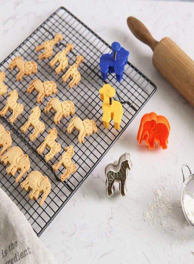 Fewo 9Pcs/Set Jungle Safari Animal Cake Fondant Mold with Tropical Leaf Cookie Cutter, Hawaiian Palm Leaves Sugar Craft Cutters for Jungle Animals Brithday Party Cake Cupcake Decorations Tools - Image 4
