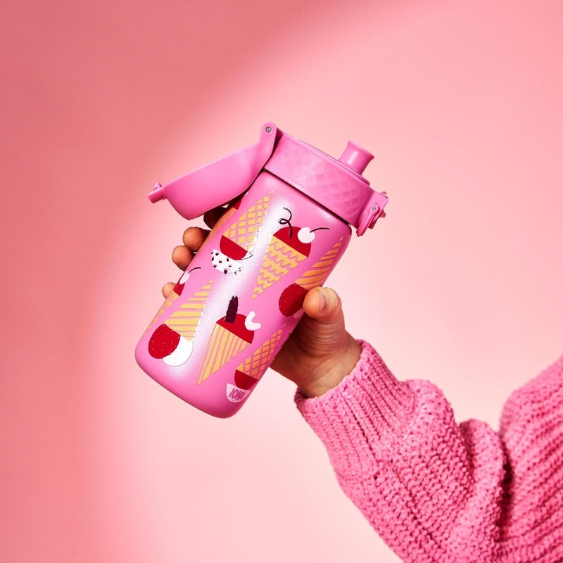 ION8 Lightweight Steel Kids Water Bottle, 400ml, Ice Creams Design - Image 2