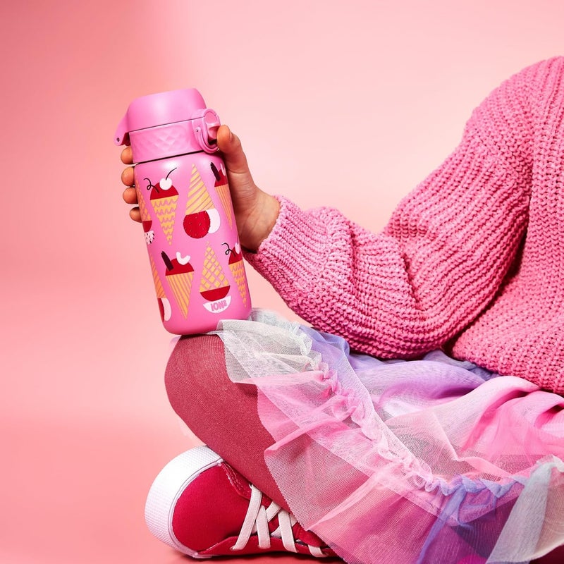 ION8 Lightweight Steel Kids Water Bottle, 400ml, Ice Creams Design - Image 1