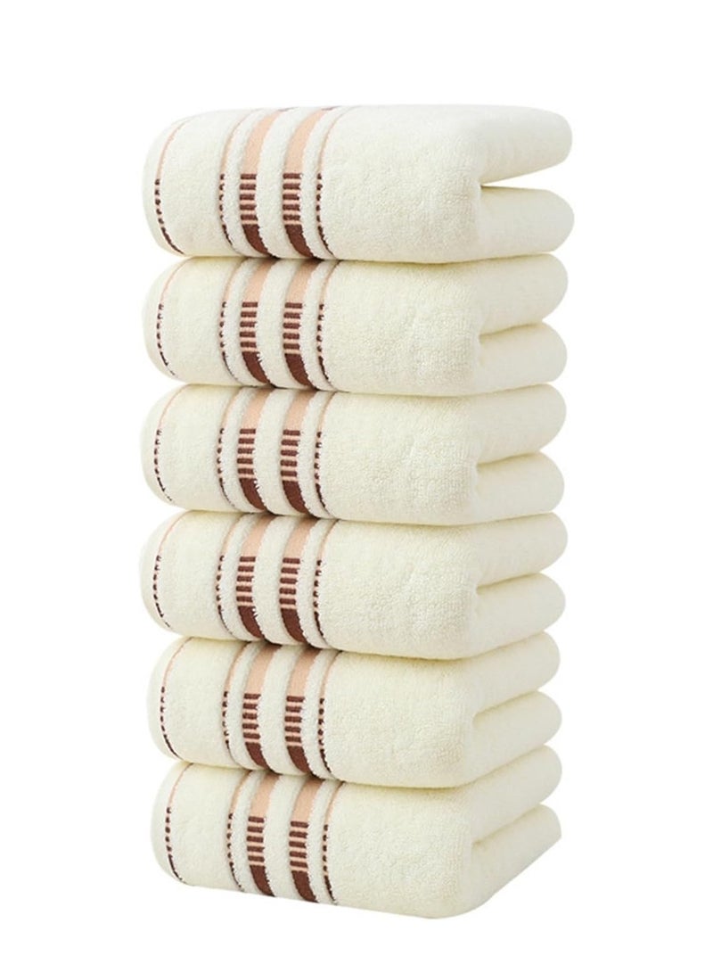 Sharpdo 6-Pack Cotton Towels for Adults, Soft Cotton Towels for Washing Face  6 Pieces 35*75cm - Image 1