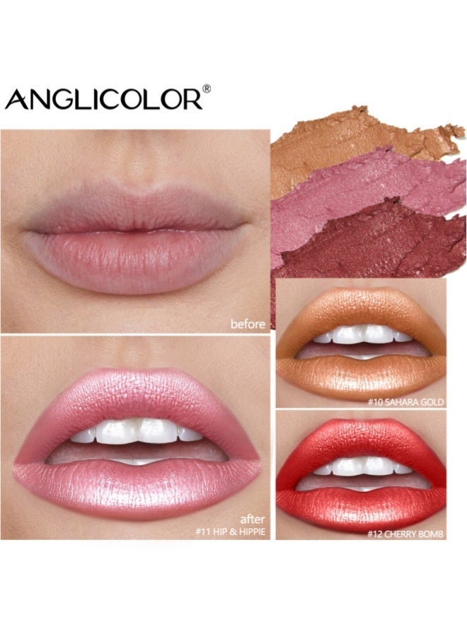 Anglicolor Metallic Shine Lipstick for Women, High Impact Lipcolor, Silky Smooth and Moisturizing, Non-Sticky, Long Lasting and Smudge Proof, Full Coverage Lip MakeUp (#02 PINK GEMSTONE) - Image 4