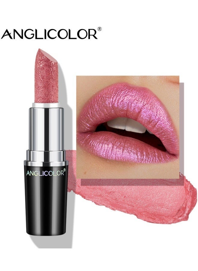 Anglicolor Metallic Shine Lipstick for Women, High Impact Lipcolor, Silky Smooth and Moisturizing, Non-Sticky, Long Lasting and Smudge Proof, Full Coverage Lip MakeUp (#02 PINK GEMSTONE) - Image 2