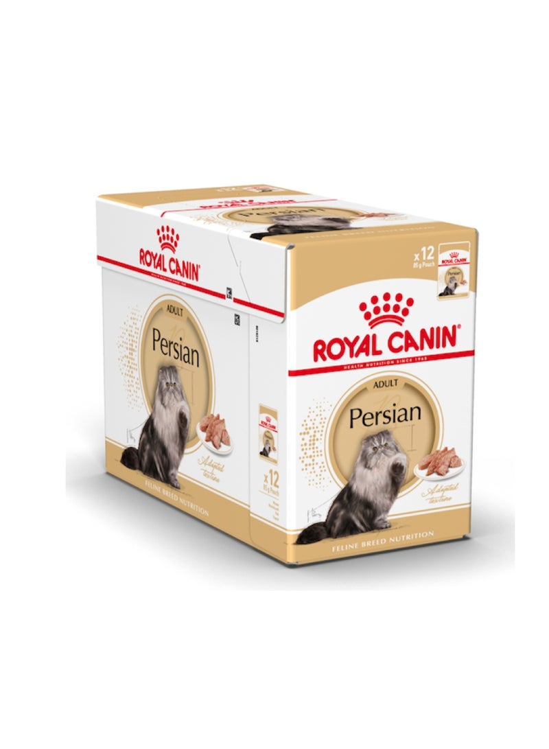Royal Canin FBN Persian FBN Breed Specific Wet Cat Food Pouch 12x85g - Image 1