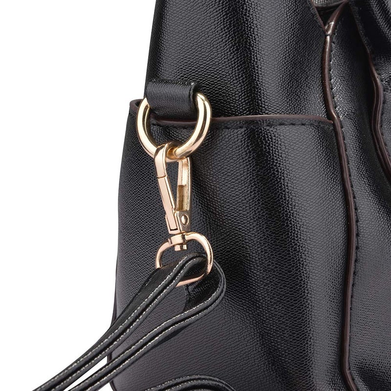 QZUnique Cat Purse for Women Cute Top Handle Shoulder Bag for Teens Girls Pu Leather Gothic Handbag Crossbody Bag (Black Cat) - Image 4
