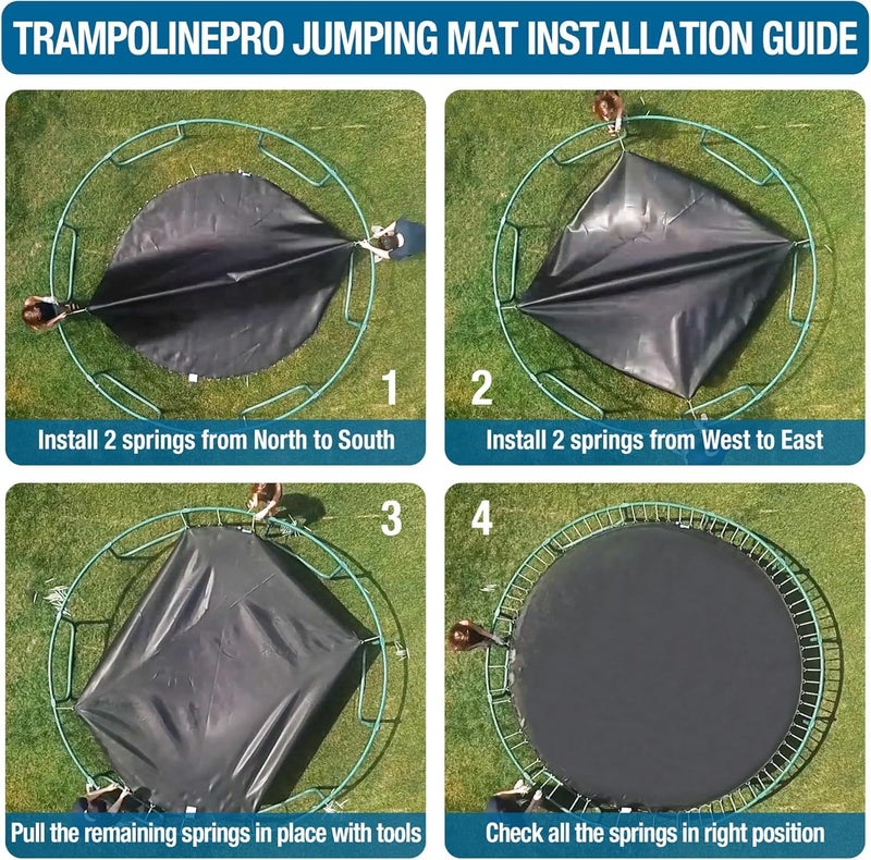 TRAMPOLINEPRO Trampoline Mat Replacement 12 ft for 72 Springs with 5.5" Spring Length, Trampoline Replacement Mat 127" Diam w/ 72 Rings (Springs Sold Sperate) UV & Safety Certified Trampoline Mat - Image 4