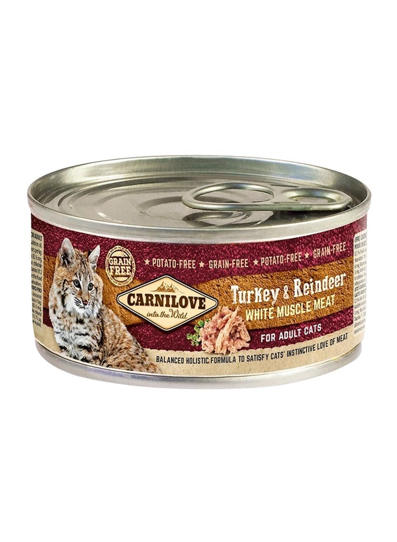 Carnilove, Turkey & Reindeer For Adult Cats - 1box, 12x100g - Image 1