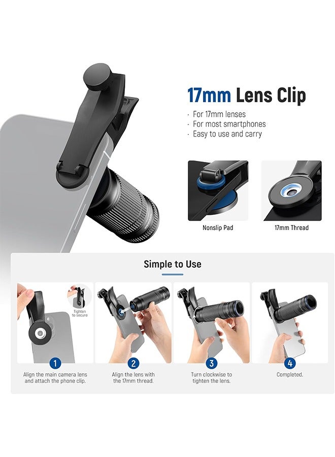 Neewer NEEWER 7X Telephoto Lens with Phone Lens Clip Compatible with iPhone Samsung, 15 Elements 12 Groups 7X Magnification Phone Lens for 17mm Thread Phone Cage/Phone Case/Backplate, LS-36 PRO  - Image 4