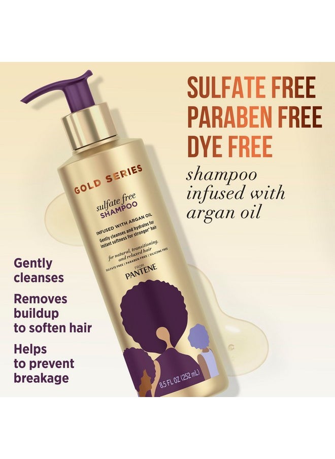 Pantene Pantene Shampoo and Sulfate Free Conditioner Kit, with Argan Oil, Pro-V Gold Series, for Natural and Curly Textured Hair, 16.9 fl oz, Kit  - Image 2