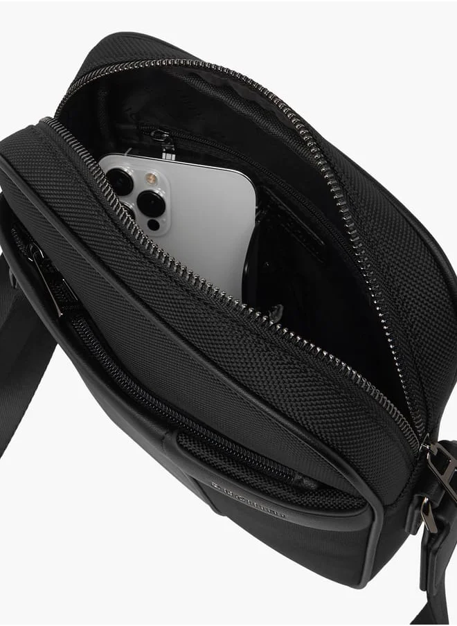 DUCHINI Men Solid Crossbody Bag with Adjustable Strap and Zip Closure