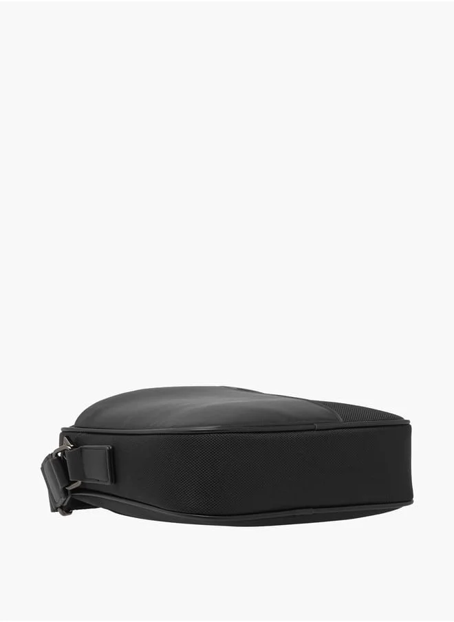 DUCHINI Men Solid Crossbody Bag with Adjustable Strap and Zip Closure