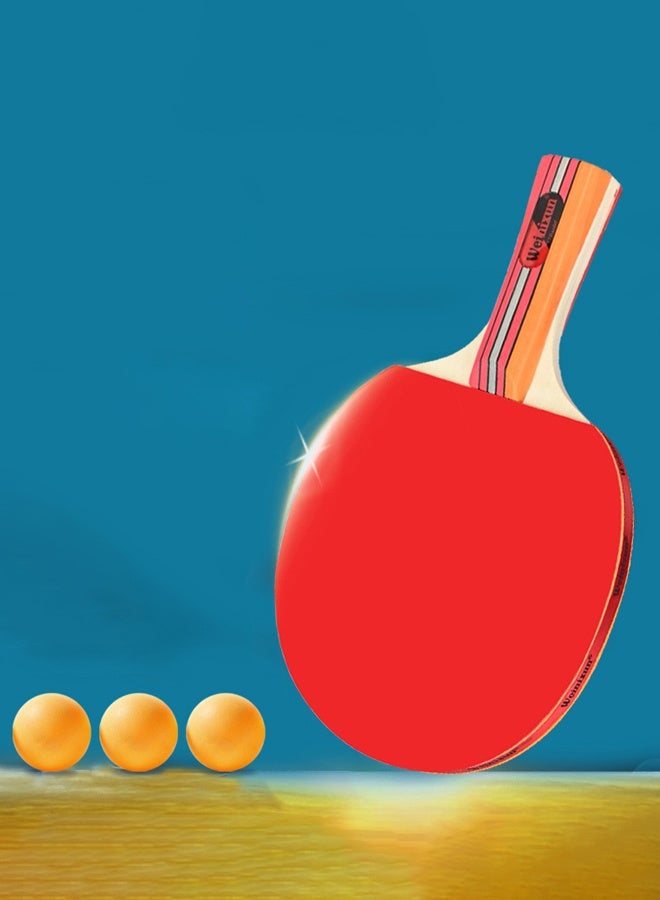 Hanayo Table Tennis Racket Set Ping Pong Paddles Set High-Performance Table Tennis Paddle with 3 Balls for Indoor & Outdoor Games(Multicolour) - Image 3