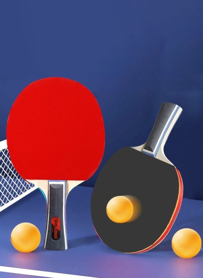 Hanayo Table Tennis Racket Set Ping Pong Paddles Set High-Performance Table Tennis Paddle with 3 Balls for Indoor & Outdoor Games(Multicolour) - Image 2