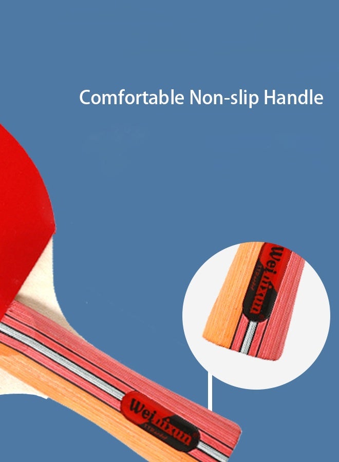 Hanayo Table Tennis Racket Set Ping Pong Paddles Set High-Performance Table Tennis Paddle with 3 Balls for Indoor & Outdoor Games(Multicolour) - Image 4