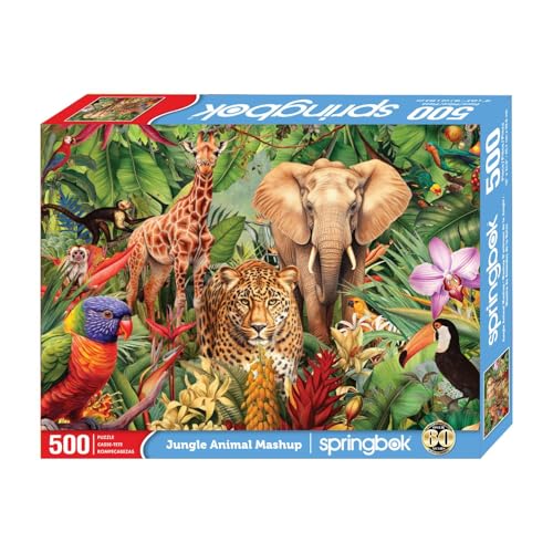 Springbok Jungle Animal Mashup 500 Piece Jigsaw Puzzle for Adults and Families Safari Animals Unique Cut Pieces Made in USA - Image 5