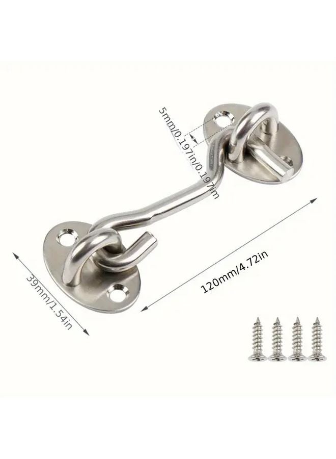 4pcs Heavy Duty Stainless Steel Barn Door Locks Rust Resistant Hook Eye Latches - Image 4