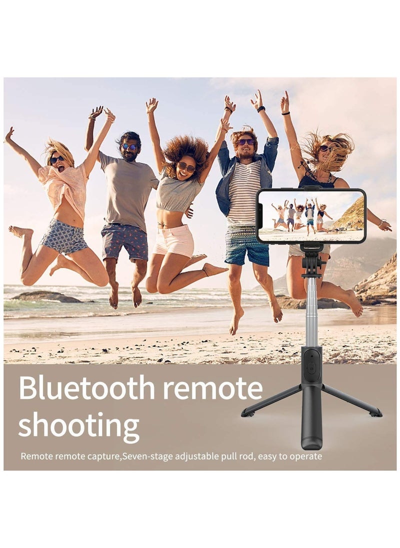 Selfie Stick, Extendable Selfie Stick with Wireless Remote and Tripod Stand, Portable, Lightweight, Compatible with All Smartphone and Mobile