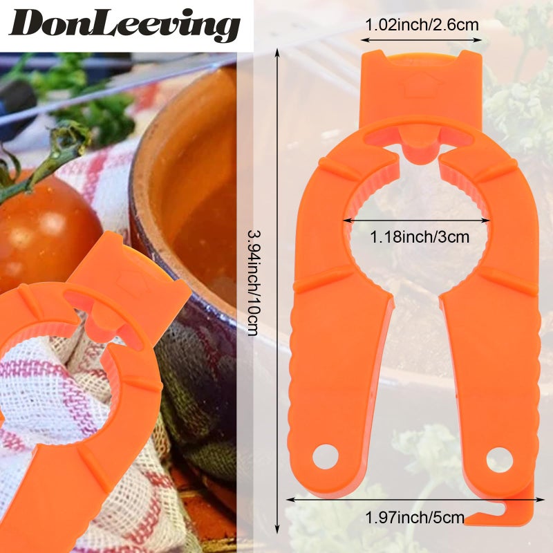 DonLeeving 4 عبوات فتاحة زجاجات مطبخ متعددة الوظائف قابلة للتعديل سهلة الإمساك فتاحة زجاجات وجرار برتقالية فتاحة علب للاستخدام لكبار السن وذوي اليدين الضعيفتين والمصابين بالتهاب المفاصل - Image 2