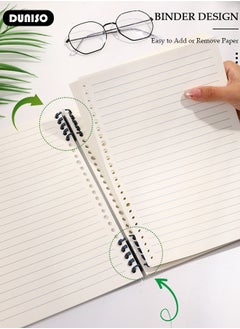 DUNISO Spiral Notebooks, A5 120 Pages Hardcover Journal Notebooks, Waterproof Scratch-resistant Loose Leaf Detachable Notebooks, Classic Transverse Line Notepad for Study and Work and Notes  - Image 2