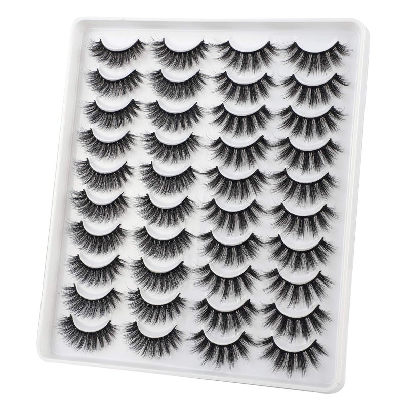JIMIRE 20 Pairs False Eyelashes 2 Styles Mixed Fluffy Eyelashes Natural Volume Wispy Faux Mink Lashes Pack - Image 5